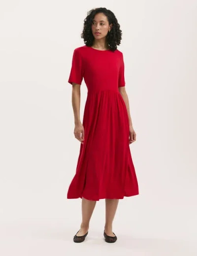 Finery London Kathryn Jersey Midi T-shirt Dress In Red