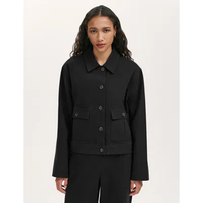 Finery London Kelsie Cotton Canvas Button Front Jacket In Multi