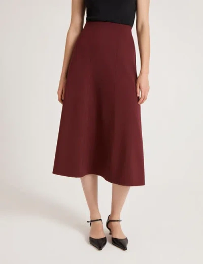 Finery London Mae Ponte Jersey Midi Skirt In Burgundy