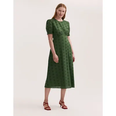 Finery London Mela Cotton Midi Tea Dress In Brown