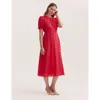 Finery London Mela Cotton Midi Tea Dress In Orange
