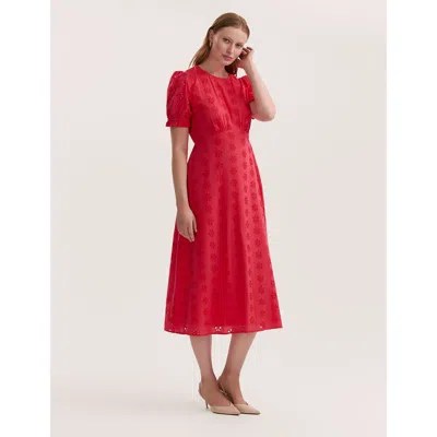 Finery London Mela Cotton Midi Tea Dress In Orange