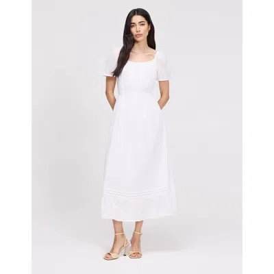 Finery London Petite Mandy Cotton Voile Midi Dress In White