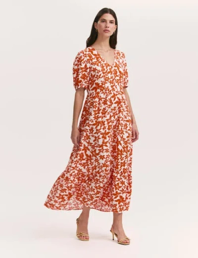 Finery London Sabine Floral Midi Tiered Dress