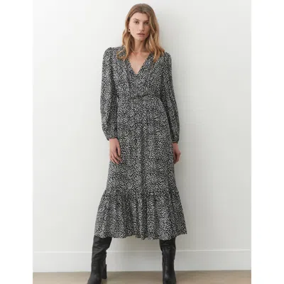 Finery London Suzie Polka Dot Dress In Black