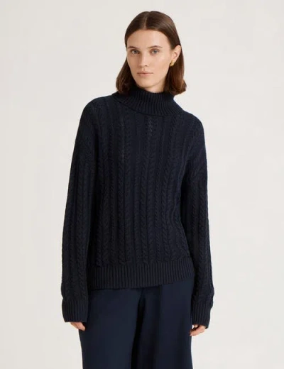 Finery London Vivana Turtle Neck Knitted Sweater In Blue