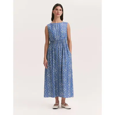 Finery London Willow Floral Sleeveless Midi Dress In Blue