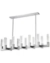 Finesse Decor 12-light Rectangular Crystal Dianyi Led Chandelier In Silver