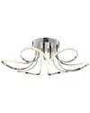 Finesse Decor 6 Petal Flower Led Strip Flush Mount Lamp In Silver