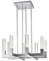 Finesse Decor 8-light Square Crystal Dianyi Led Chandelier In Silver