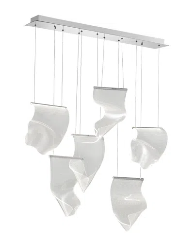 Finesse Decor Acrylic Lace 6 Light Led Chandelier In Silver