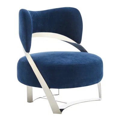 Finesse Decor Aura Modern Accent Chair In Blue