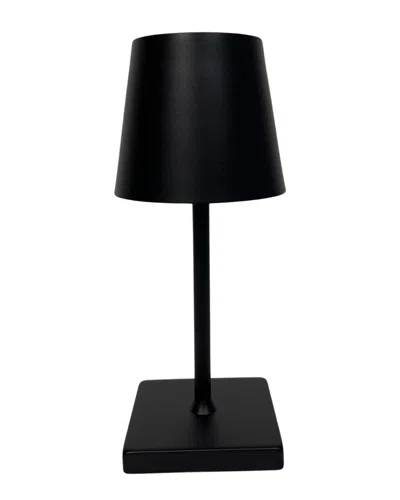 Finesse Décor Beam Column 3-temperature Dimmable Integrated Led Touch  Rechargeable Table Lamp In Black