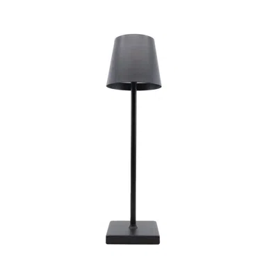 Finesse Decor Beam Column Rechargeable Table Lamp In Black