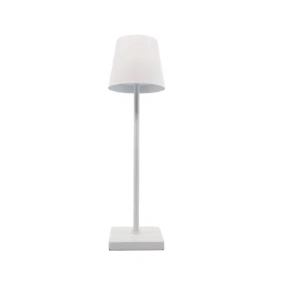 Finesse Decor Beam Column Rechargeable Table Lamp In White