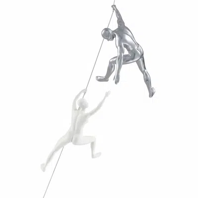 Finesse Decor Climbing Couple Set Of Two Wall Sculptures In White