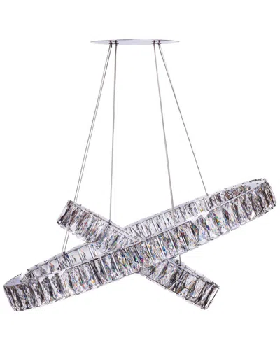 Finesse Decor Crystal Elegance Led Chandelier In Silver
