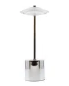 Finesse Décor Glow Spaceship 3-temperature Dimmable Integrated Led Touch  Rechargeable Chrome Table