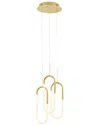 Finesse Decor Led Three Clips Chandelier In Gold