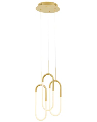 Finesse Decor Led Three Clips Chandelier In Gold