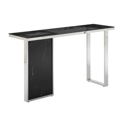 Finesse Decor Monolith Chic Marble Console Table In Black