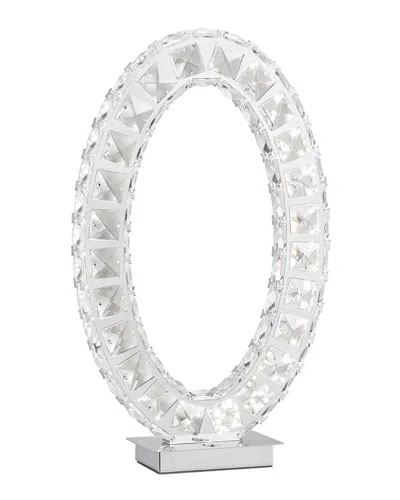 Finesse Decor Oval Crystal Extravaganza Table Lamp In Silver
