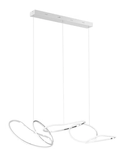 Finesse Decor Seoul Hoops Rectangular Led Chandelier In Silver