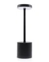 Finesse Décor Shade Crest 3-temperature Dimmable Integrated Led Touch  Rechargeable Table Lamp In Black