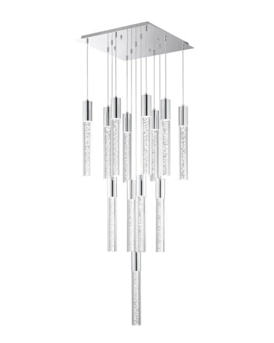 Finesse Decor Sparkling Night Cylinder Chandelier In Silver