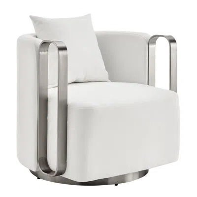 Finesse Decor The Marvel Contemporary Swivel Accent Chair In Metallic