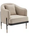 Finesse Décor Versa Transitional Elegance Accent Chair In Neutral