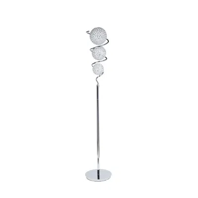 Finesse Decor Vertical Crystal Sphere Floor Lamp // 3 Light In Metallic