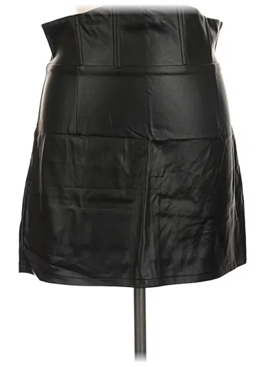 Pre-owned Finesse Faux Leather Skirt In Black