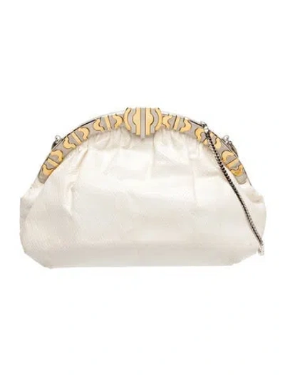 Pre-owned Finesse La Model Leather Evening Bag In Gold