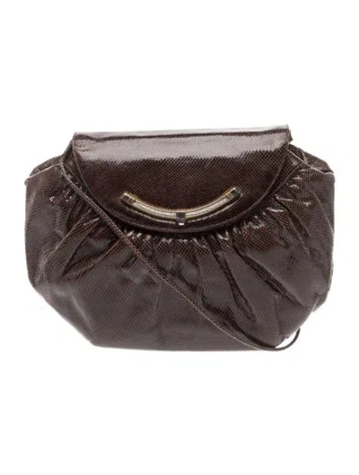 Pre-owned Finesse La Model Snakeskin Evening Bag Vintage In Brown