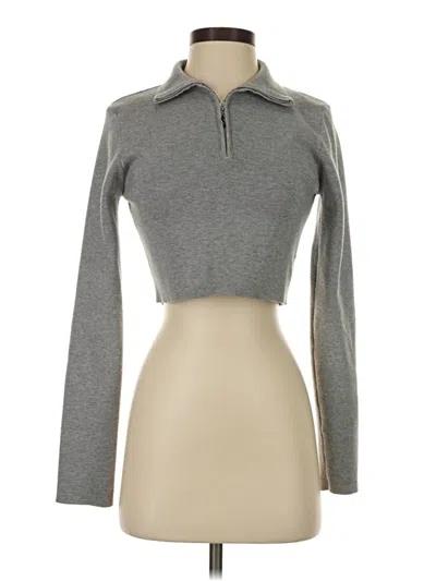 Pre-owned Finesse Long Sleeve Top Gray Turtleneck Tops