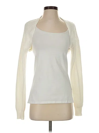 Pre-owned Finesse Long Sleeve Top Ivory Square Neckline Tops