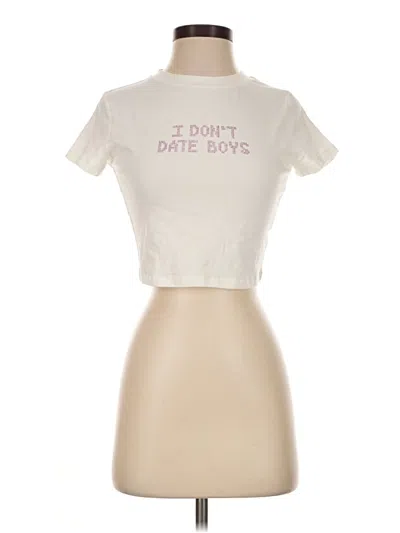 Pre-owned Finesse Short Sleeve Turtleneck In Ivory