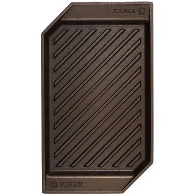 Finex 15 Inch Cast Iron Lean Grill Pan In Black