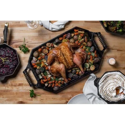 Finex 18 Inch Cast Iron Double Burner Griddle In Oil Rubbed Bronze