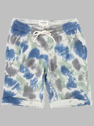 Finger In The Nose Boys Tie-dye Bermuda Shorts In Blue