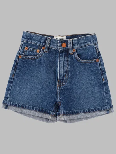 Finger In The Nose Cherryl Medium Blue - High Waist 5-pocket Shorts