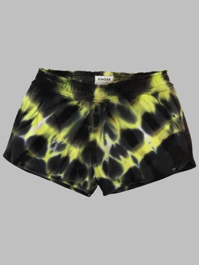 Finger In The Nose Holiday Fluo Lime Splash - Mini Shorts In Black