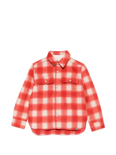 Finger In The Nose Kids' New Dusk Check-pattern Shirt In Red