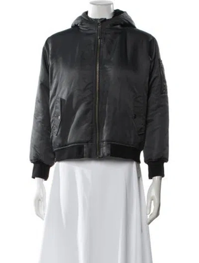 Pre-owned Finger In The Nose Nylon Bomber Jacket In White