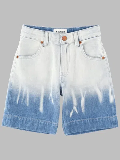 Finger In The Nose Sally Bleached Blue Dip Dye - Large Bermuda Shorts