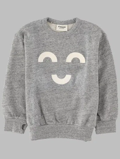 Finger In The Nose Wawe Heather Grey Macaroni - Loose Sweater In Gray