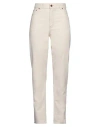 Finger In The Nose Woman Jeans Ivory Size 27 Cotton In White