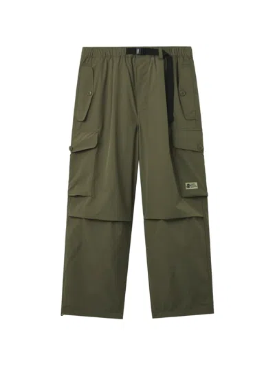 Fingercroxx Belted Cargo Trousers In Green