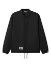 Fingercroxx Buttoned Logo-patch Jacket In Black